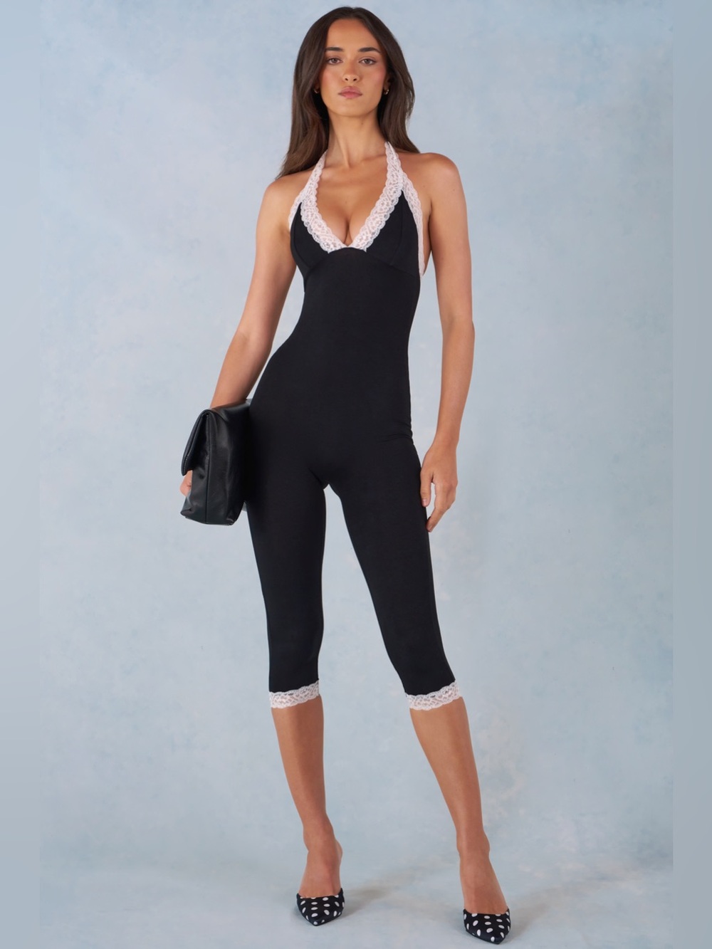 Calla Modal Lace Trim Capri Jumpsuit